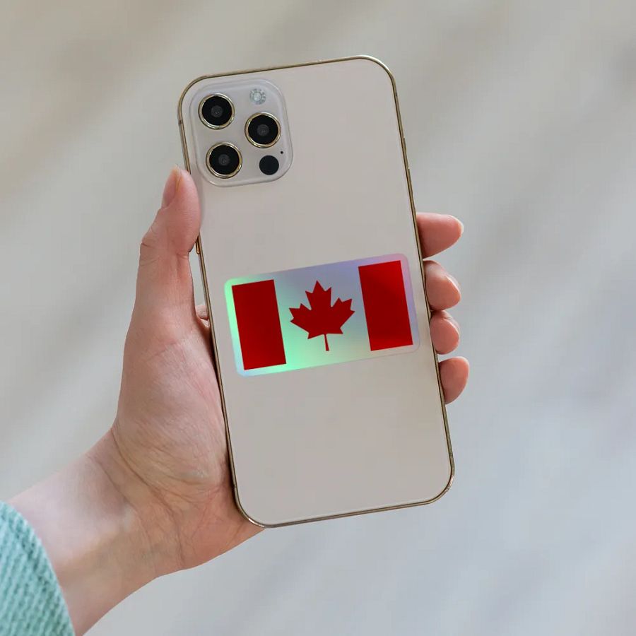 Canadian Flag Holographic Sticker product image (6)