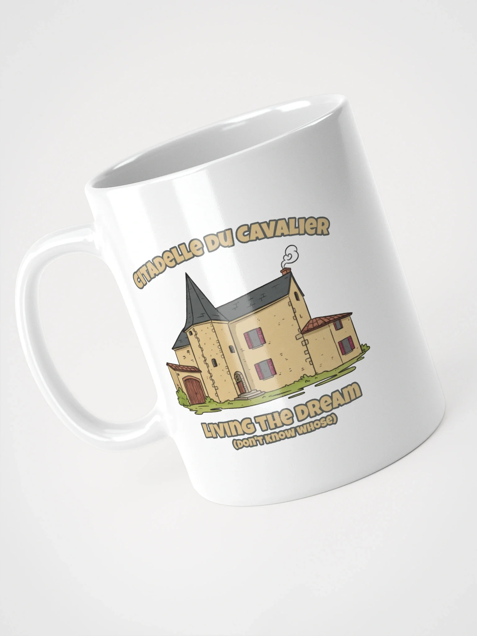 White Glossy Mug with Living The Dream (Don't Know Whose) product image (7)