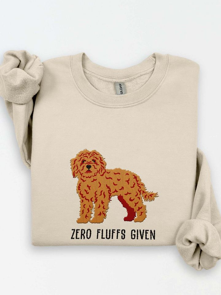 Zero Fluffs Given Sweatshirt (Embroidered) of a Cockapoo(Tan) product image (1)