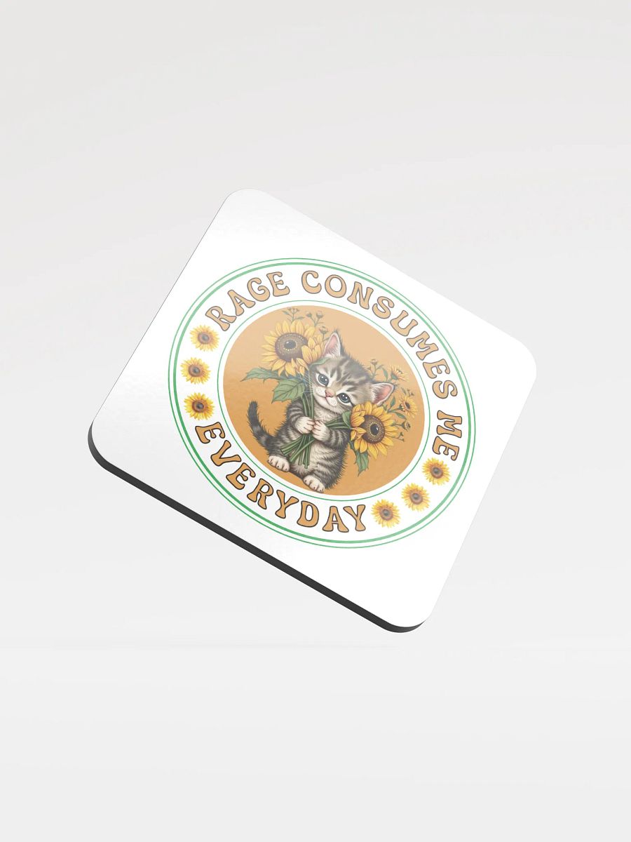Rage Consumes Me Everyday Cat Sunflower Coaster product image (2)