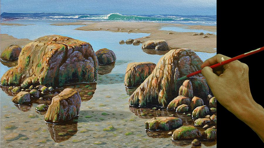 DOWNLOADABLE Acrylic Painting Tutorial - Shallow Beach product image (3)