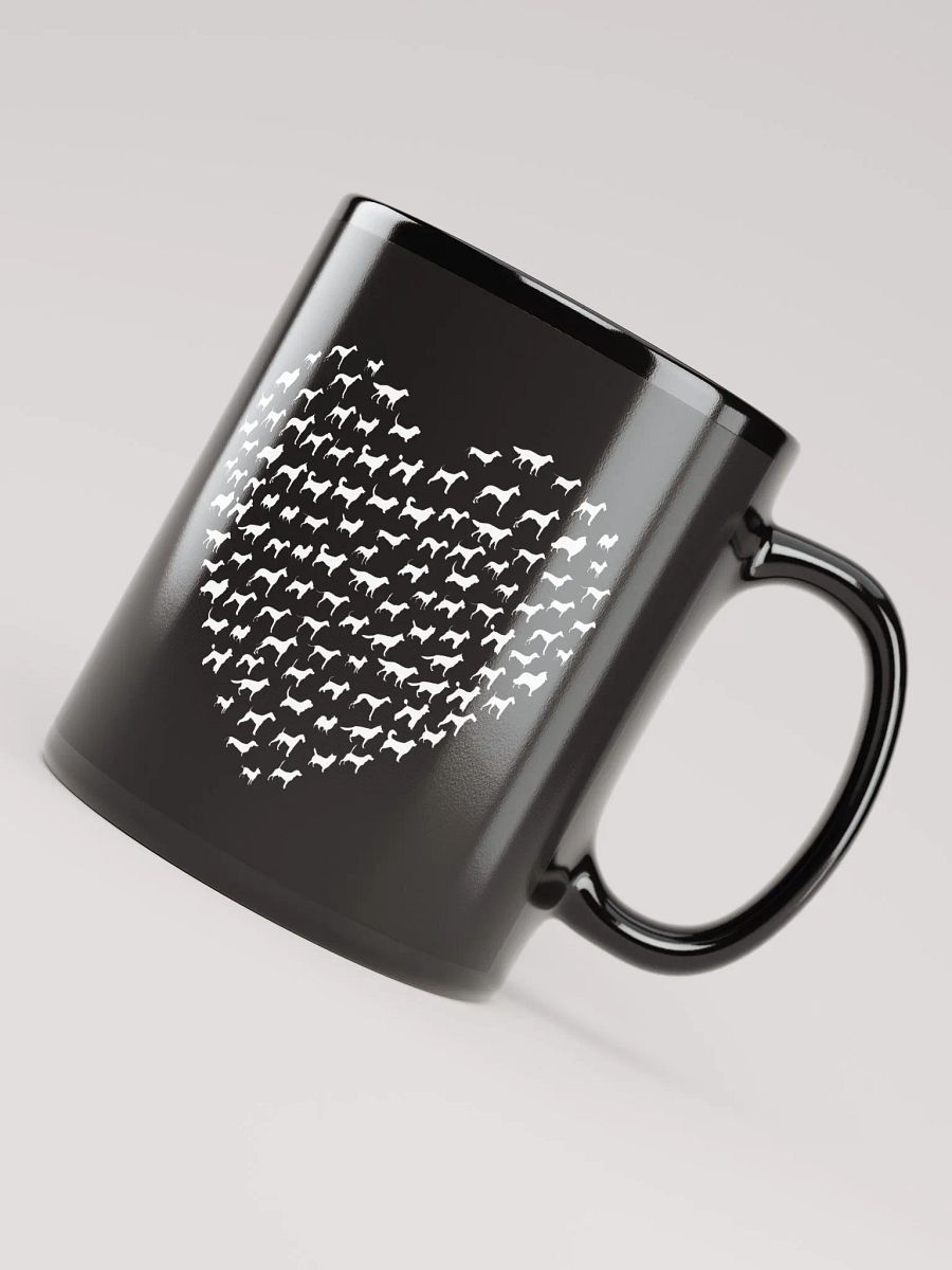 "heart made up of dogs" black glossy mug product image (2)