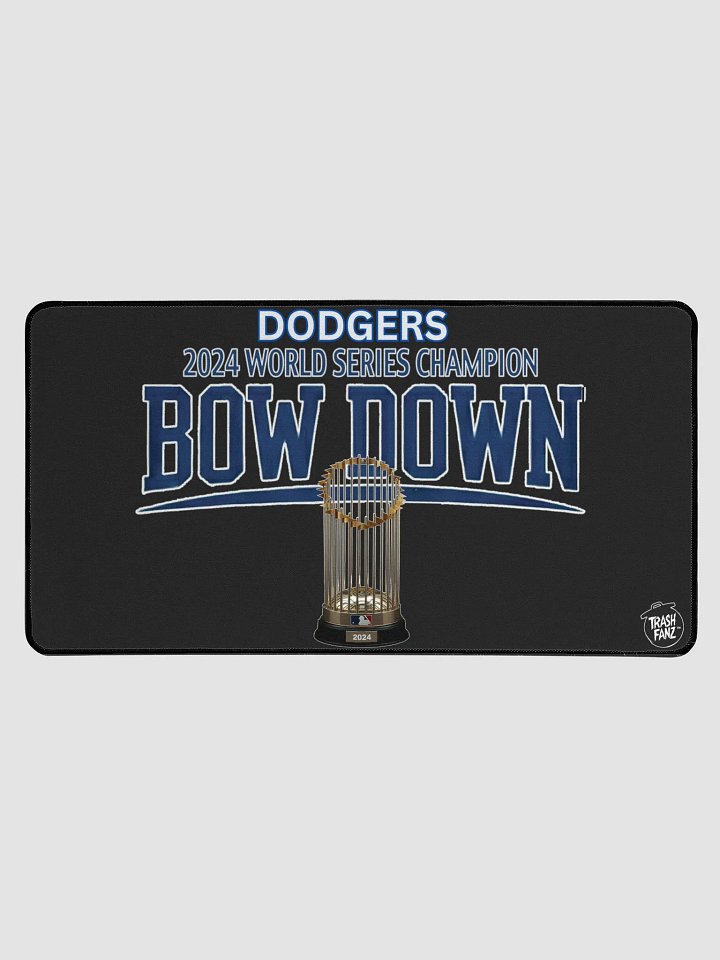 "Bow Down" Black LA Dodgers 2024 World Series Champion Desktop Mat | MLB Home Locker product image (1)