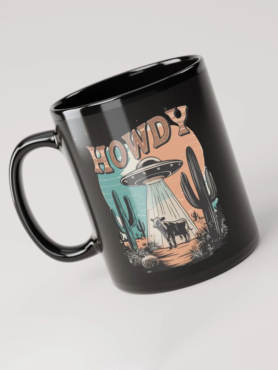 "Howdy-UFO" black glossy mug product image (6)