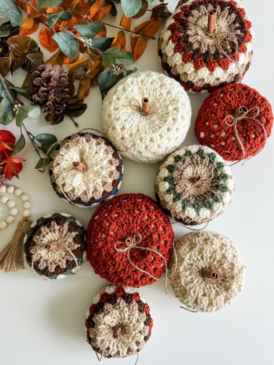 Fall For Granny Pumpkins Crochet Pattern product image (1)