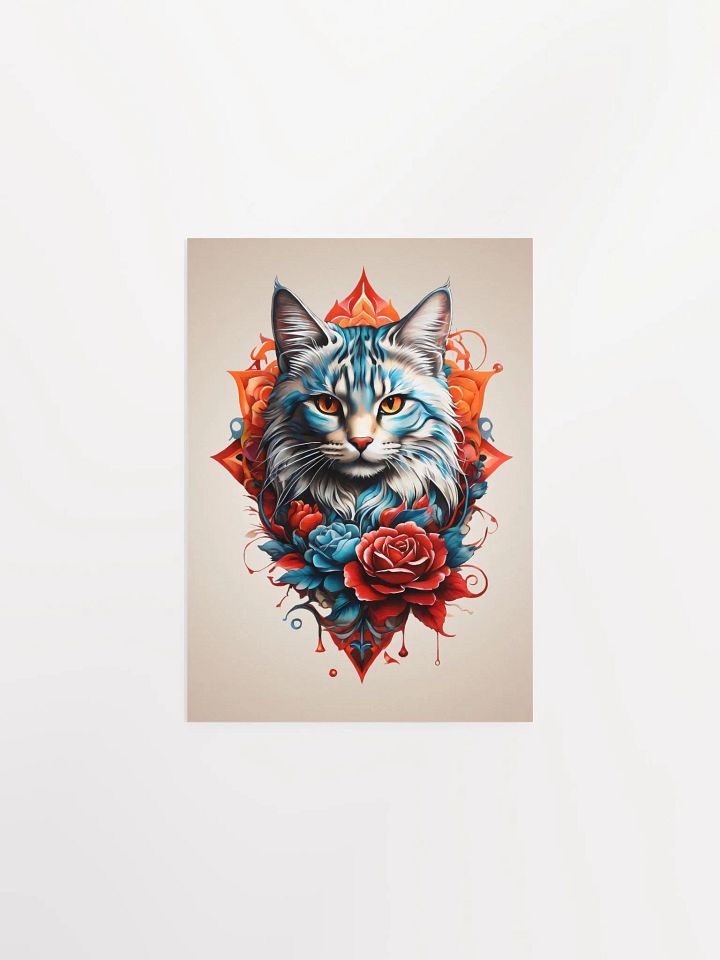 Regal Cat & Roses Poster product image (1)