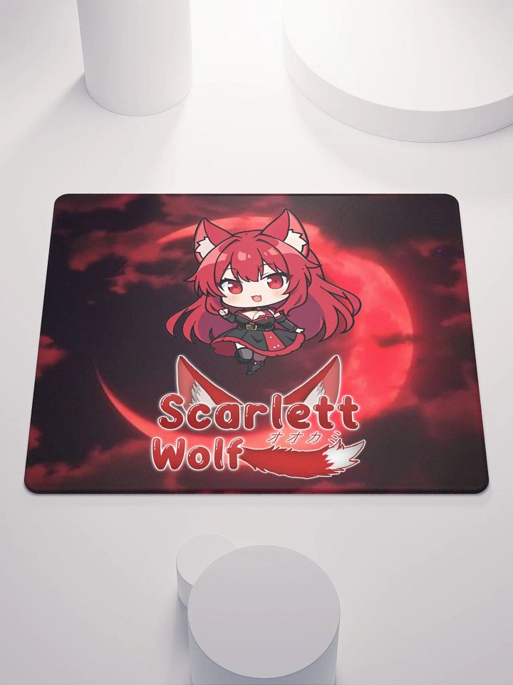 Scarlett Wolf Red Moon Gaming Mouse Pad product image (1)