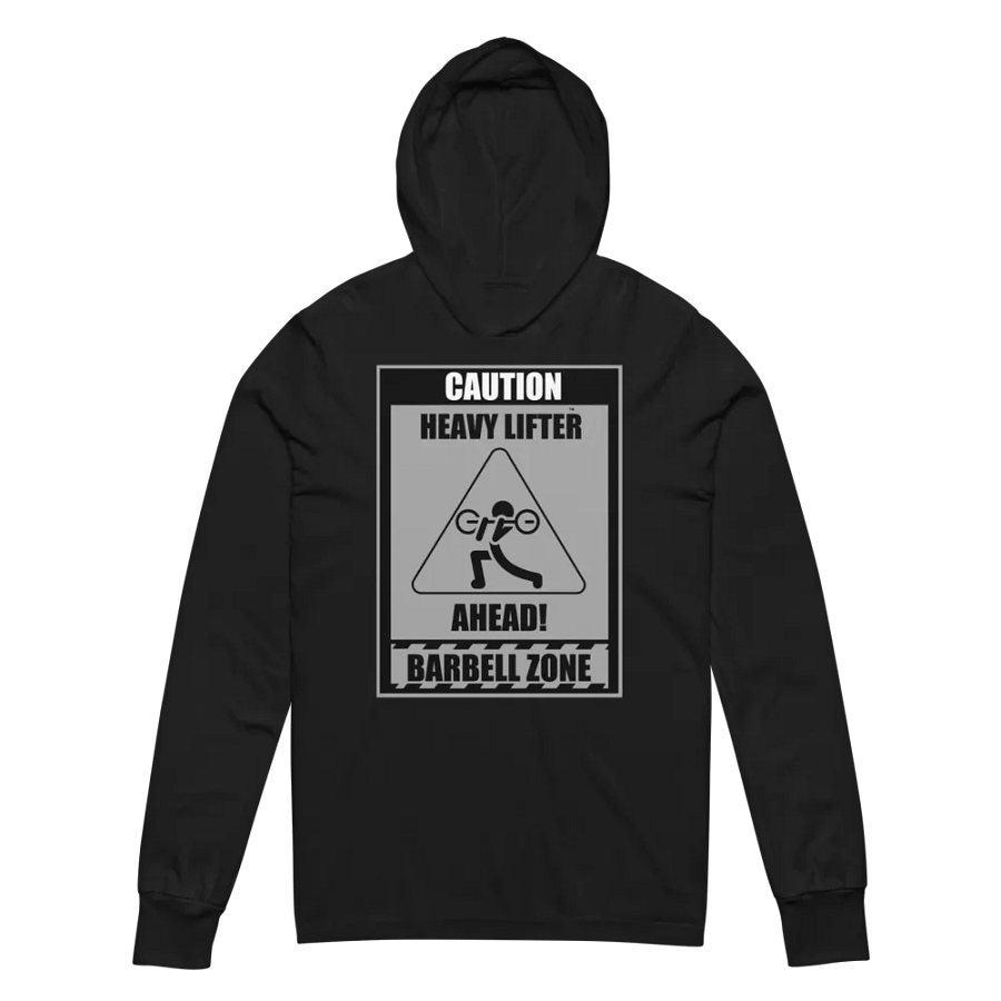 Caution Heavy Lifter Ahead Black/Gray Logo Hooded Tee product image (4)
