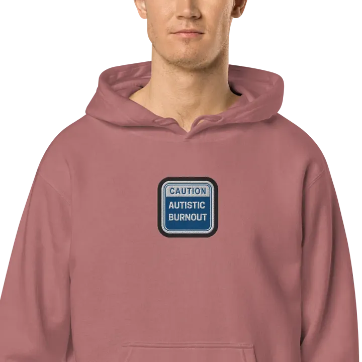 CAUTION: ASD BURNOUT embroidered pigment hoodie (royal bubble design 2) product image (2)