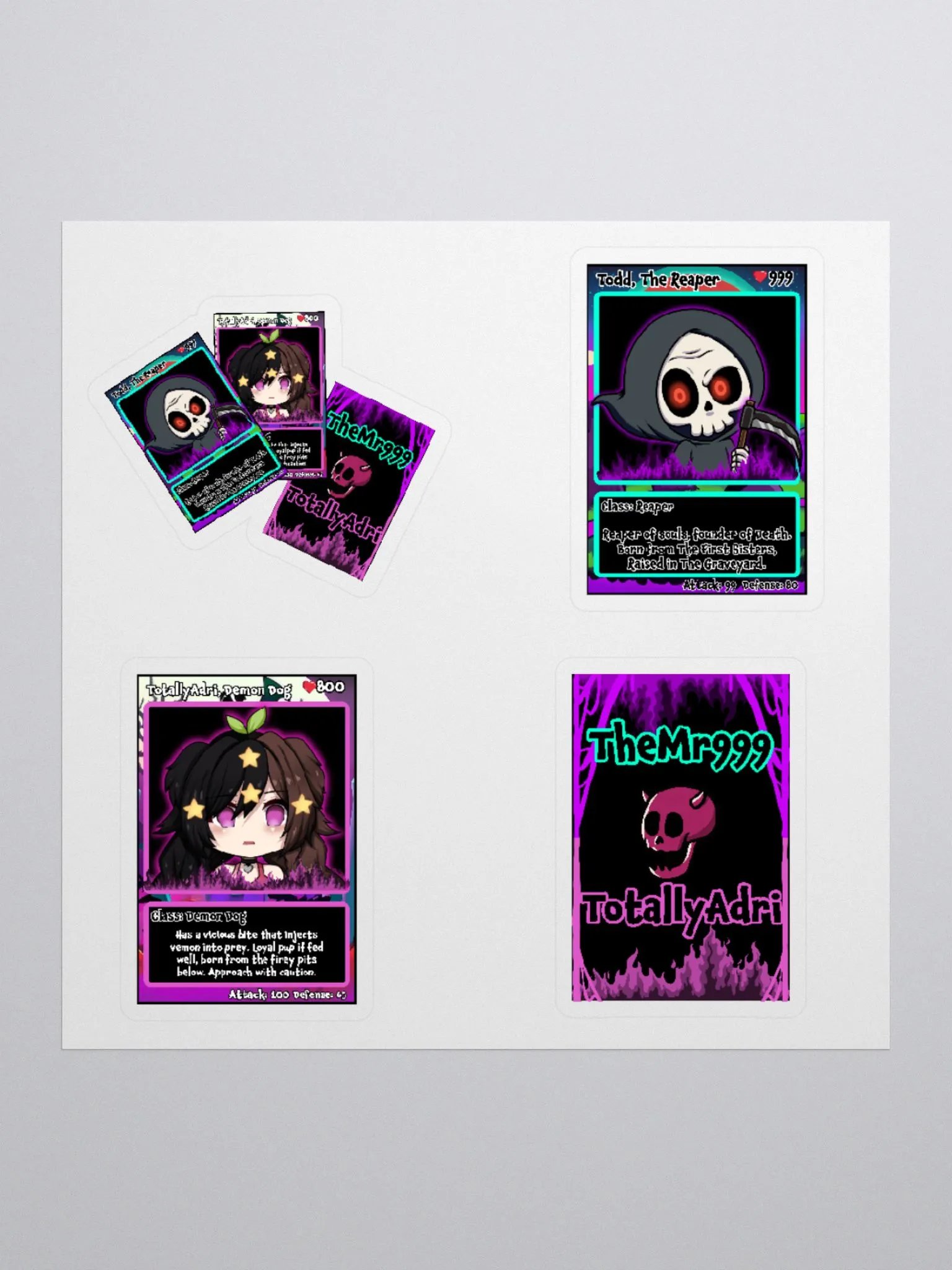 The Reaper & Demon Dog Large 4-Pack Stickers product image (1)