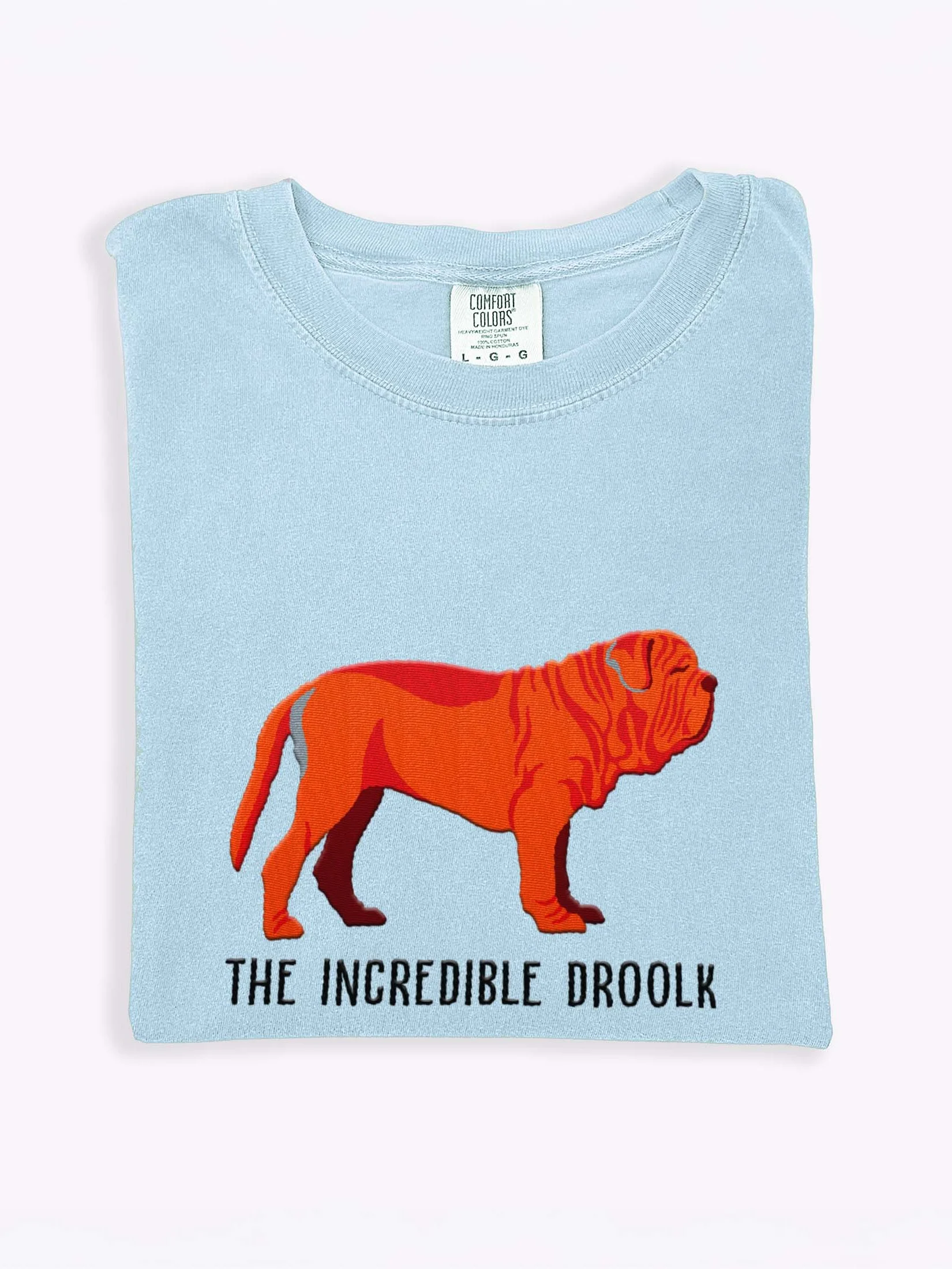 The Incredible Droolk T-Shirt(Embroidered) of a Neapolitan Mastiff(Red) product image (1)