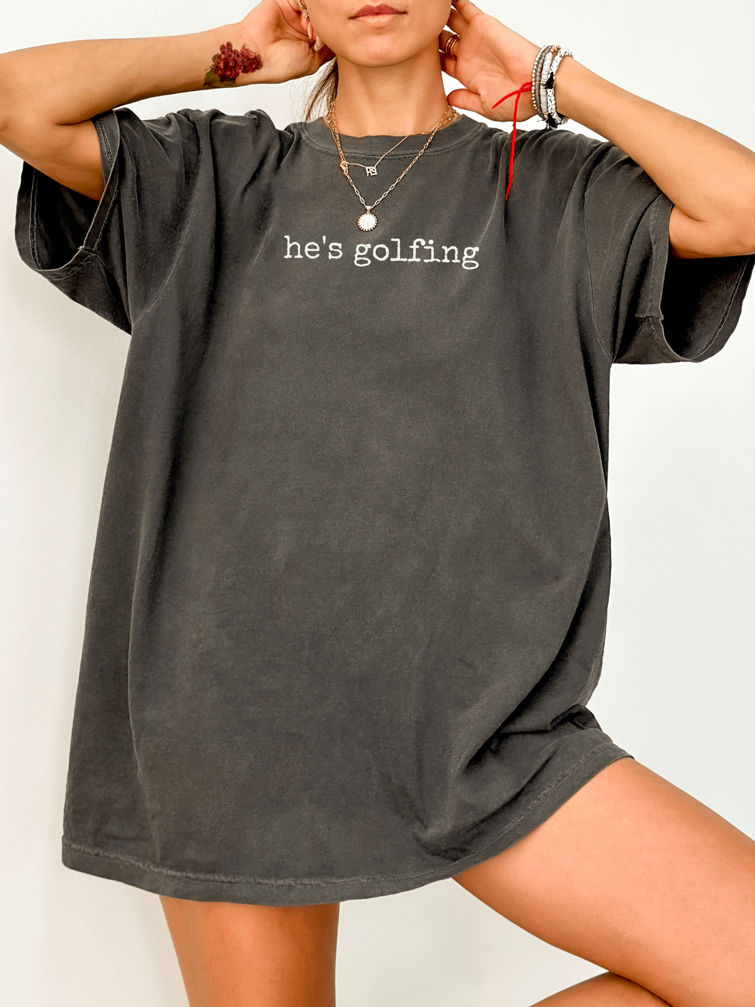He’s Golfing Tee – Comfort Colors Delulu Girlfriend Shirt product image (1)