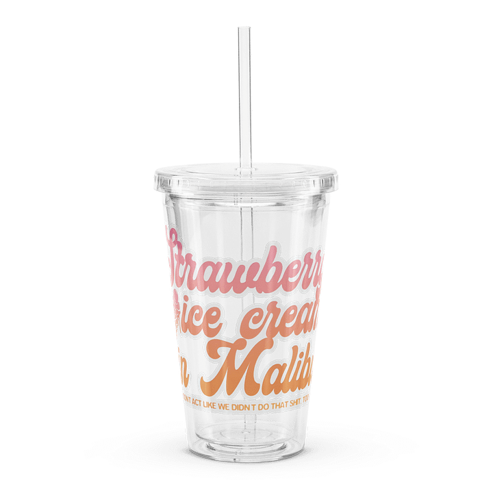Strawberry Ice Cream - Clear Plastic Tumbler product image (1)
