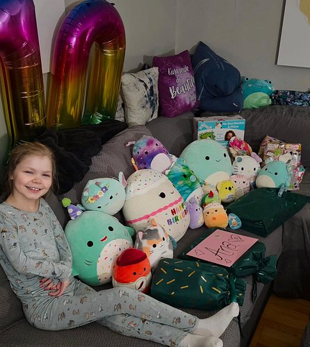 Thank you SO MUCH to anyone who sent a @squishmallows themed gift, a card, a video, a sweet note, or contributed to Ana's lan...