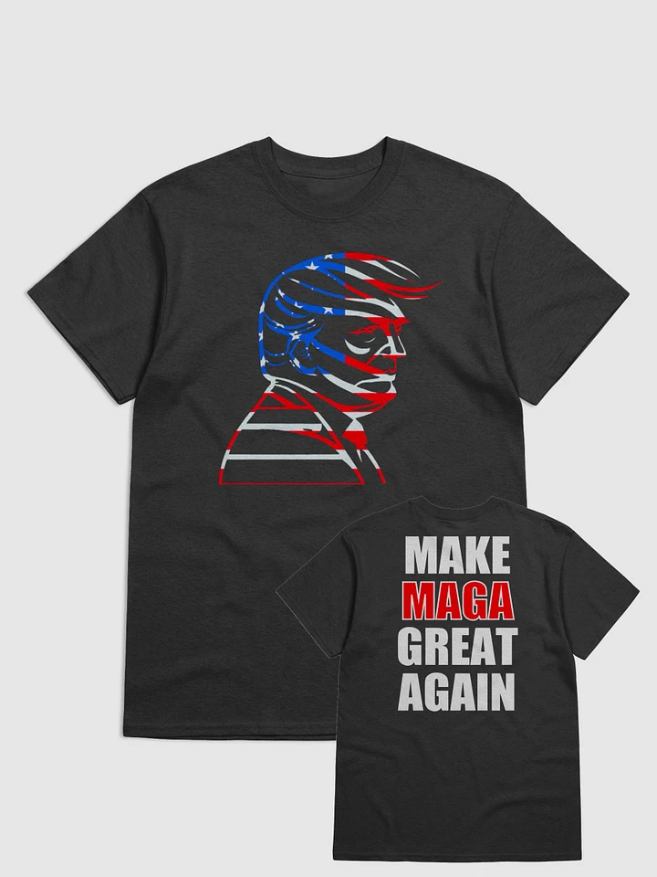 Trump Flag Silhouette 3/MAGA Black T-Shirt product image (1)