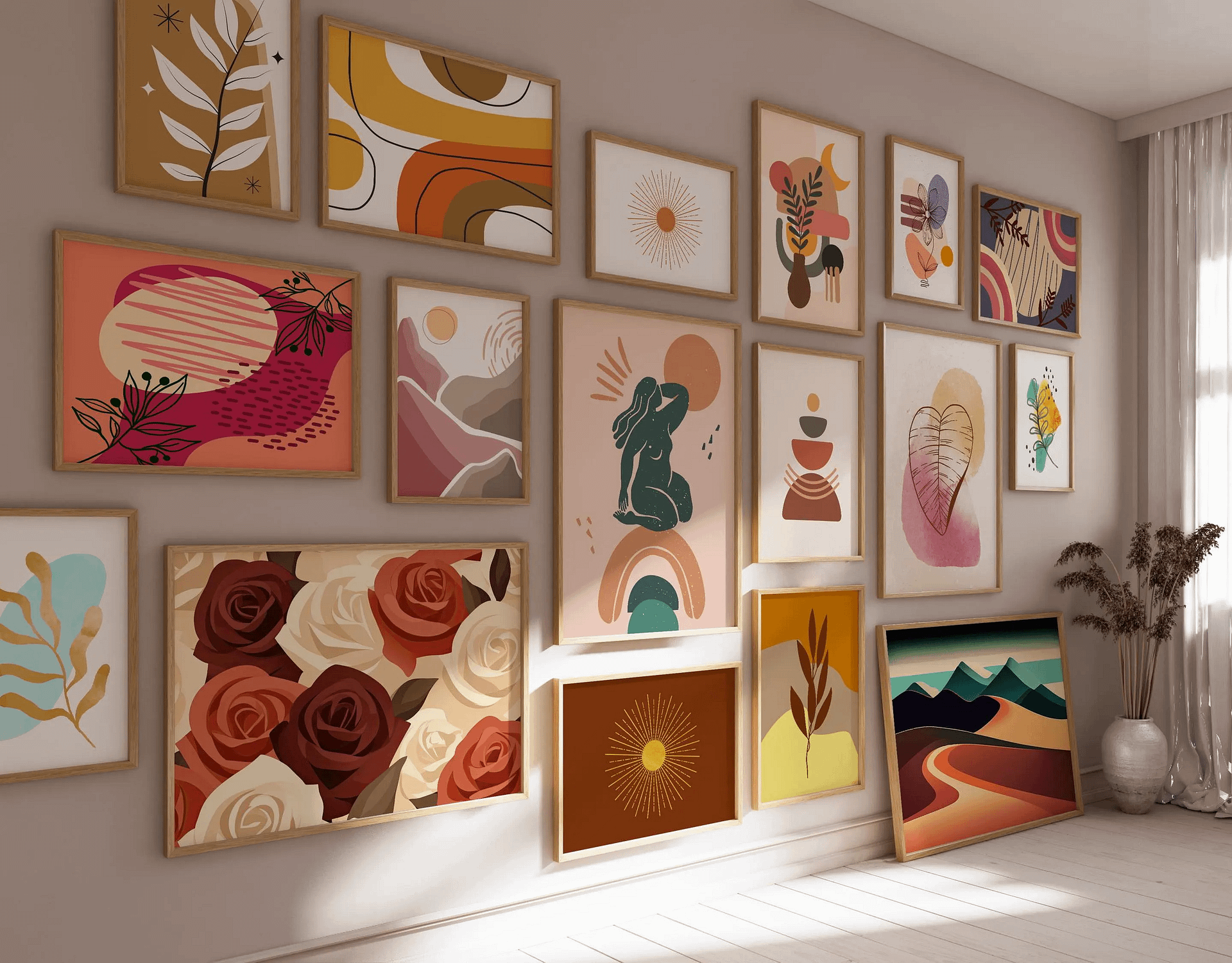 Boho Wall Collage Mega Bundle, Set of 1250+ Prints Digital product image (6)