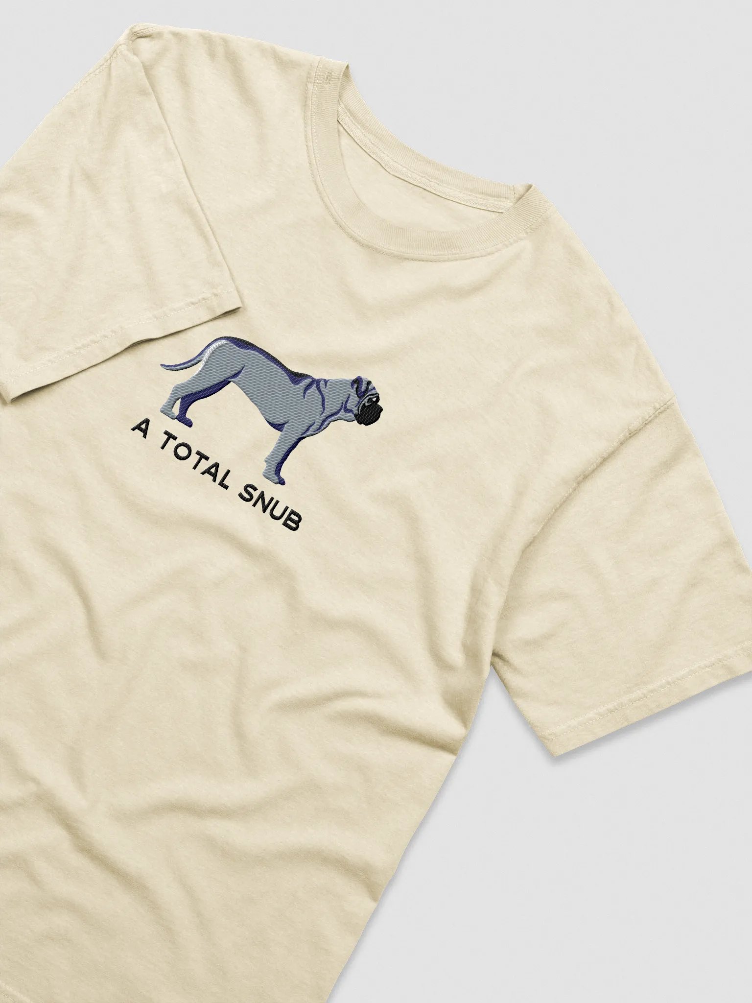 A Total Snub T-Shirt(Embroidered) of an English Mastiff(Blue) product image (6)