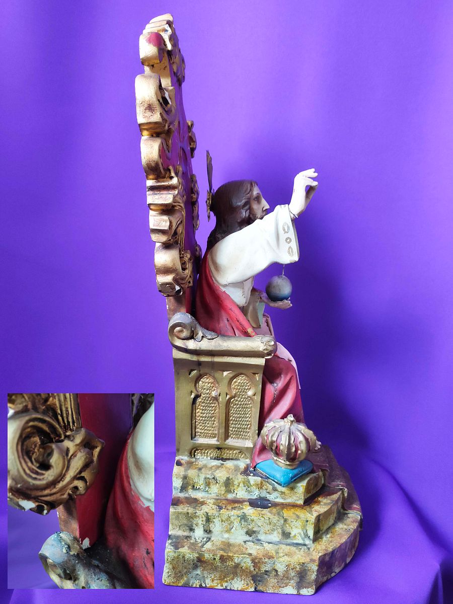 Sagrado Coração de Jesus arte Deco, Estátua Jesus Cristo Sentado, presente família, estátua religiosa product image (7)