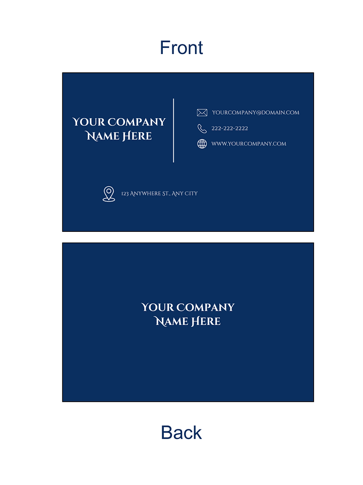 Professional Business Card | Dark Blue Elegant Design for Entrepreneurs product image (2)