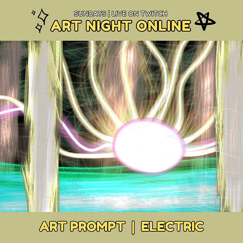 It's Sunday so we play #tunes and make #art! Join us on #Twitch NOW! Today your prompt is #Electric! Art by the amazing Docto...