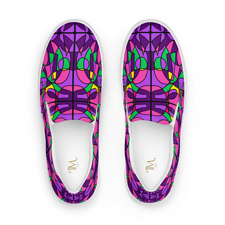 Pink Stained Glass – Women's Slip-On Canvas Shoes product image (1)