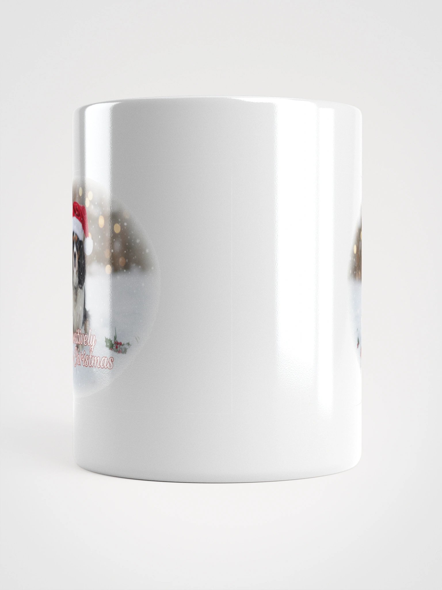 White Glossy Mug with Baxter Pawsitively Merry Christmas product image (6)