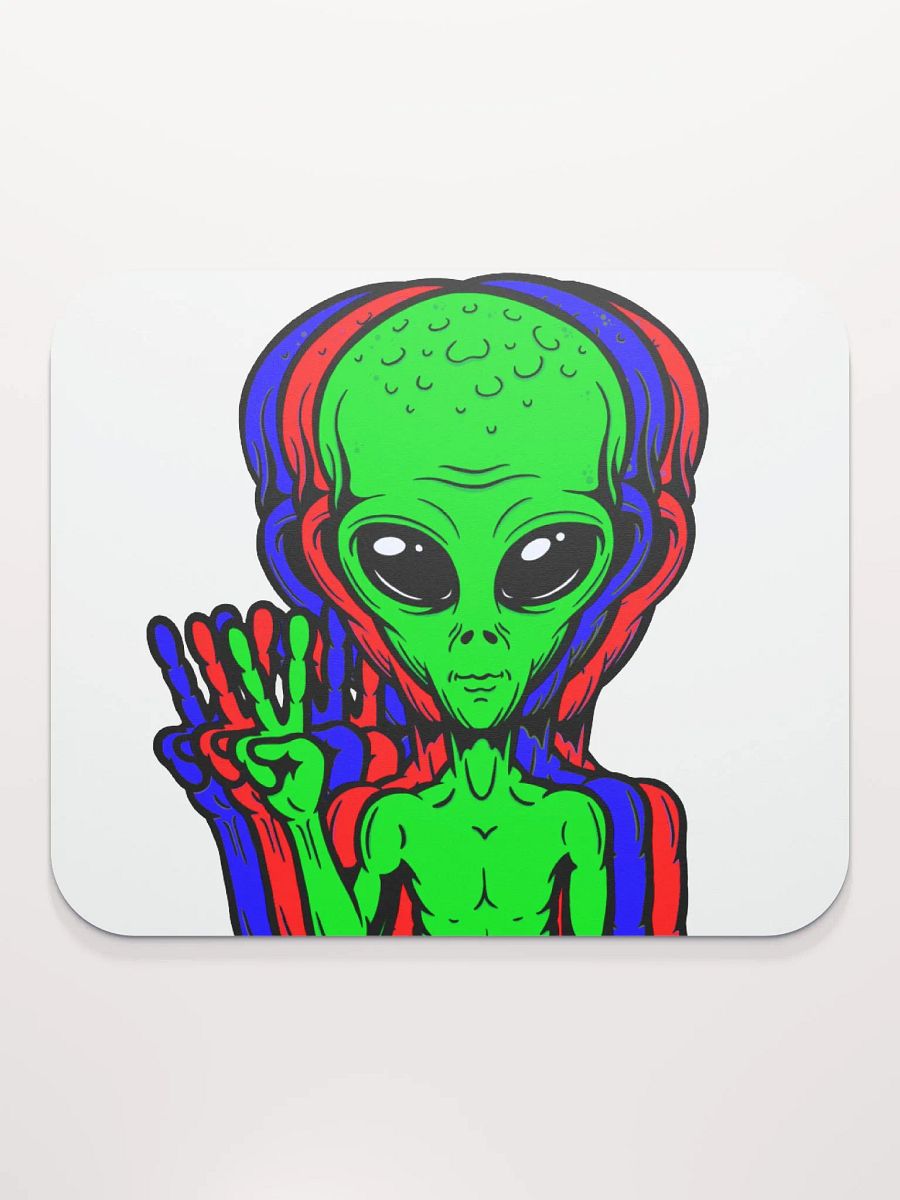 Alien Peace Sign Desk Mat product image (2)
