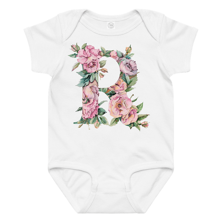 Floral Letter 'R' Baby Jersey Bodysuit product image (1)