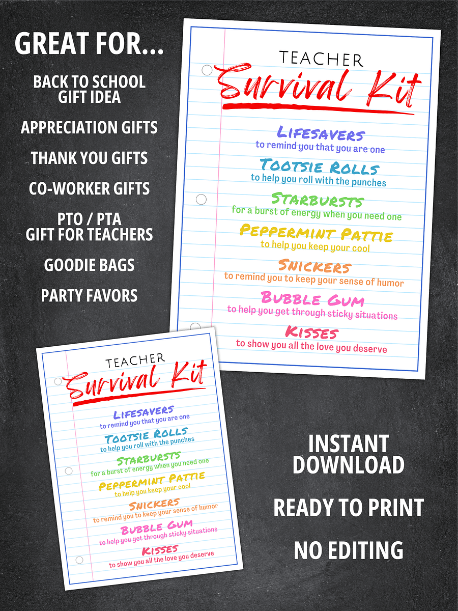 Teacher Survival Kit Gift Tags product image (4)