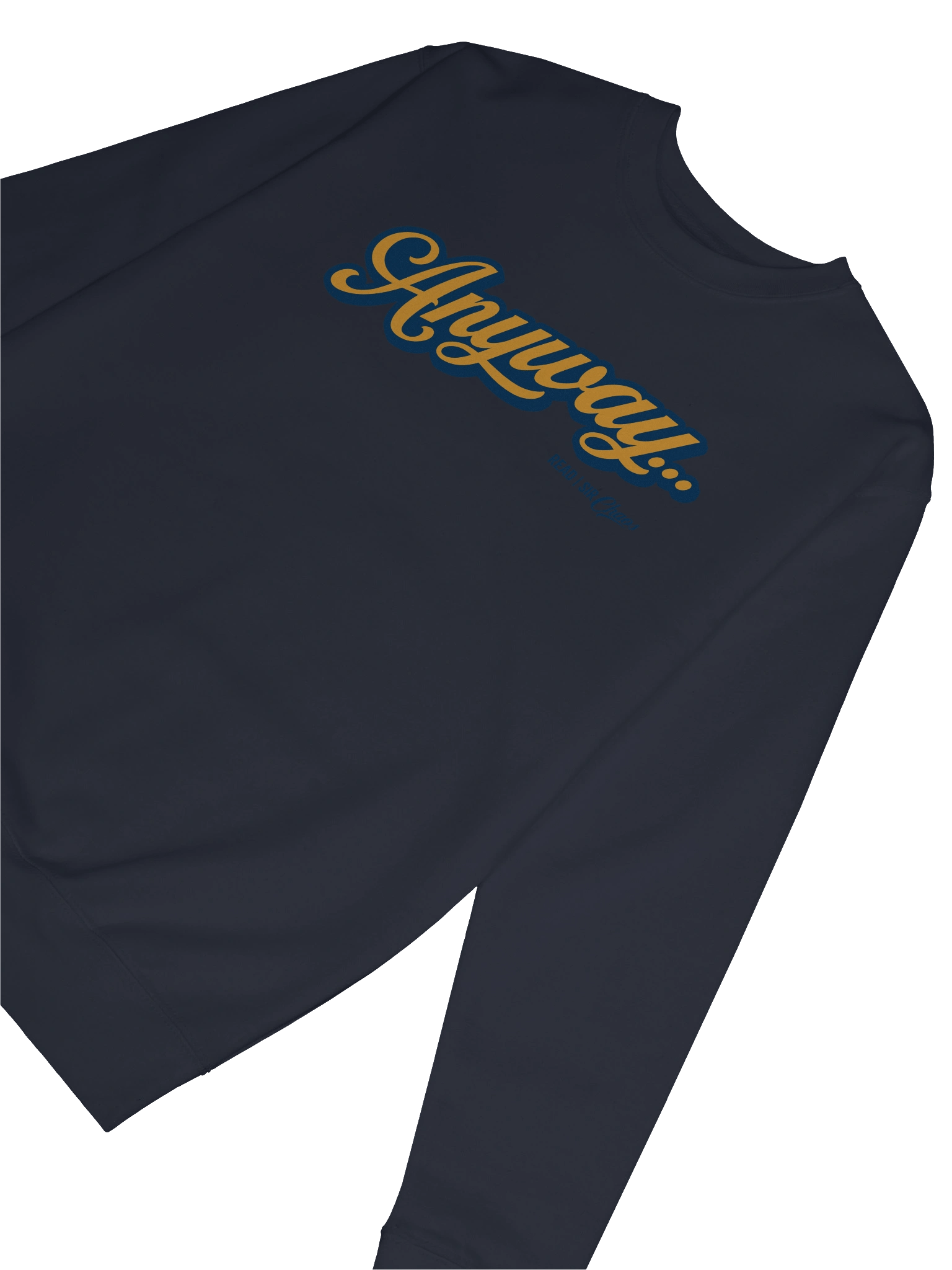 Anyway... Sweatshirt (orange on blue solid) product image (26)