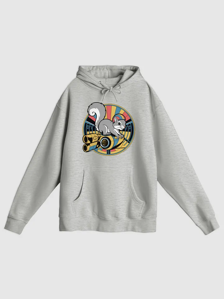 Premium, super soft Hoodie: Pooky chills with a robot product image (1)
