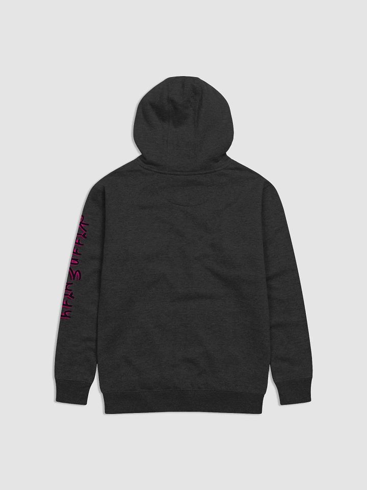 UNISEX KILLA EMILY DARK PINK HEART BUTT LOGO ON BLACK HOODIE product image (2)