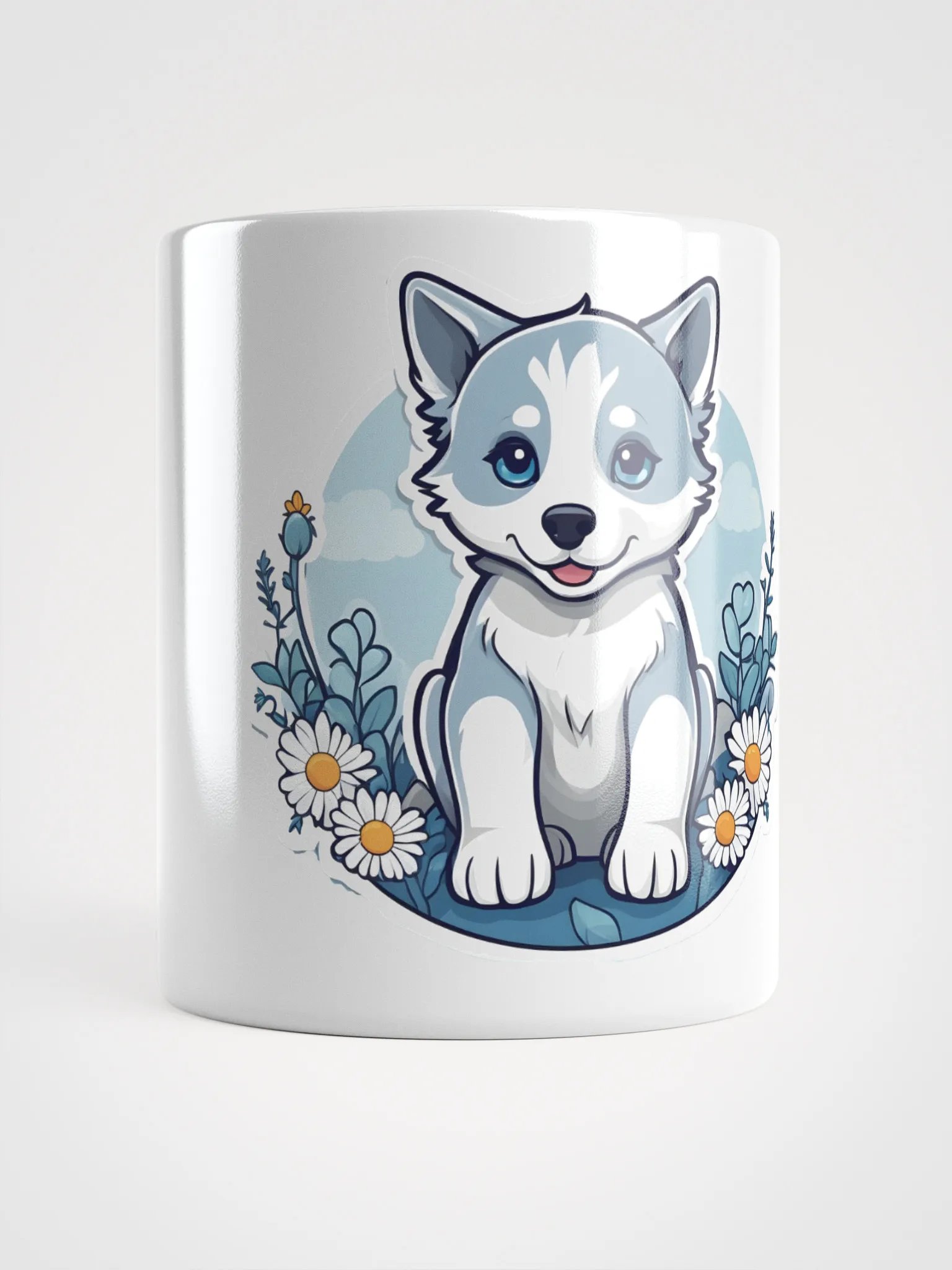Blue Daisy White Glossy Mug product image (10)