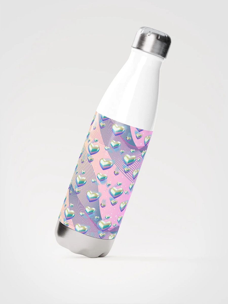 Pink metallic hearts design and girls Steel Water Bottle for the feminine ladies product image (2)