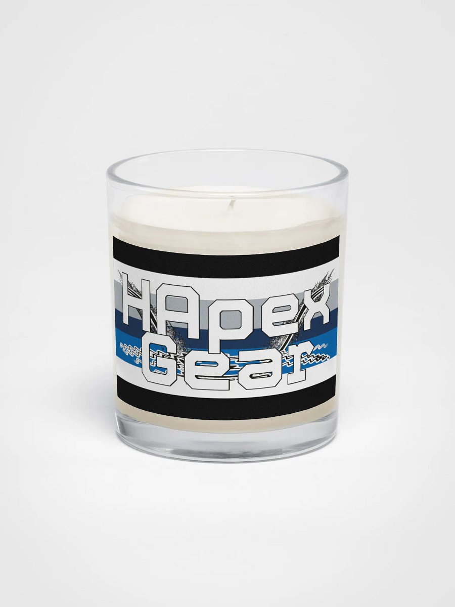 White HApex Gear Black Logo - Soy Wax Candle In A Clear Glass Jar product image (1)