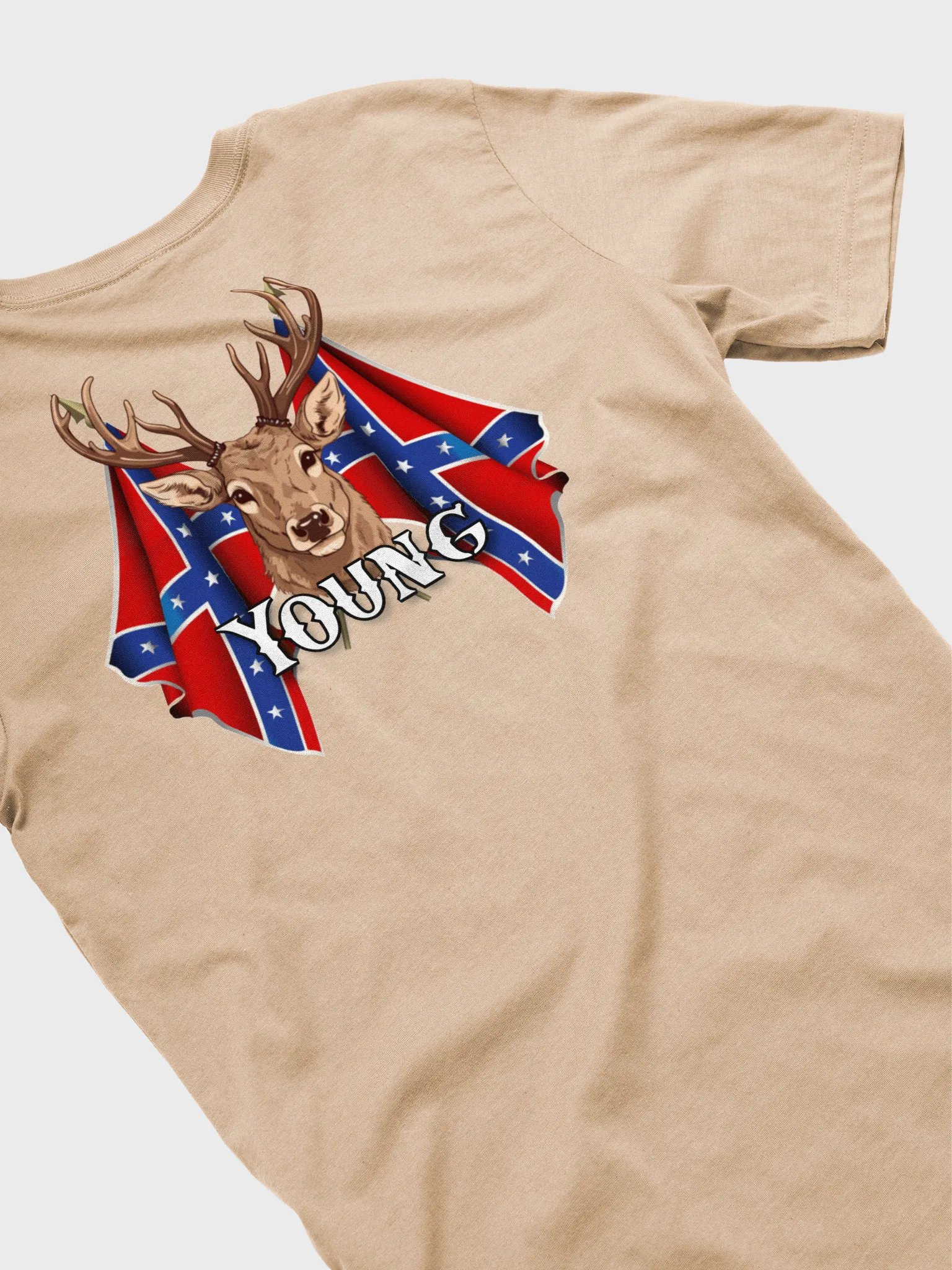 "Young" Last Name Rebel Redneck Deer - Adult T-Shirt product image (4)