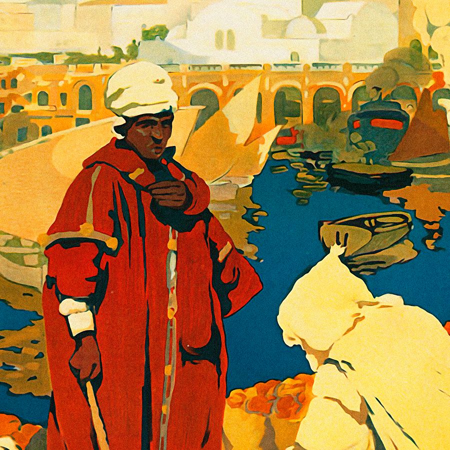 Algeria, PLM, 1930 — retro vintage travel poster, retro travel art, retro travel wall art product image (4)