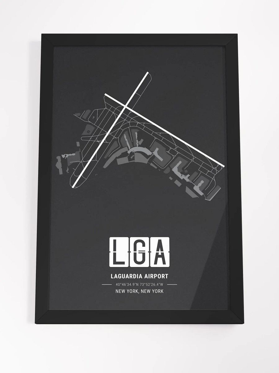 Framed Airport LGA Premium Map On Matt Paper product image (4)