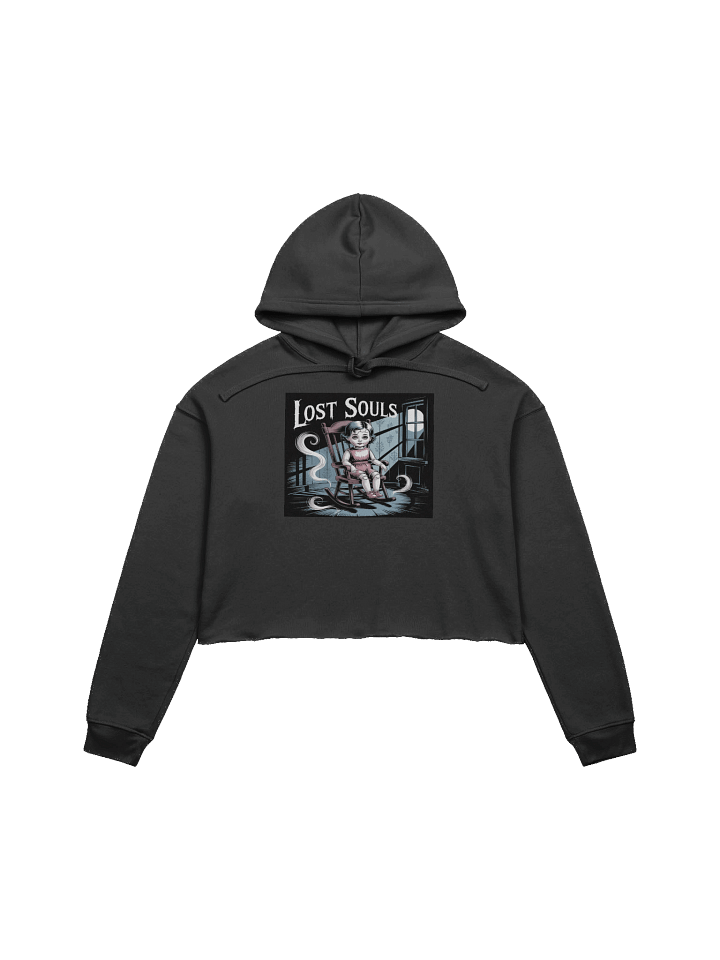 Midnight Veil Designs Women's Lost Souls Crop Hoodie - Black Gothic Fleece, Sizes S-2XL product image (1)