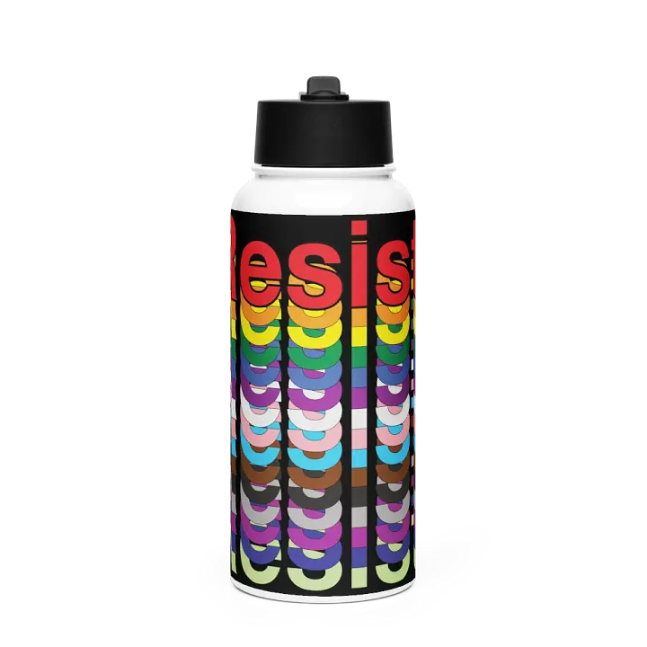 Resist - Rainbow Water Bottle with Straw product image (1)