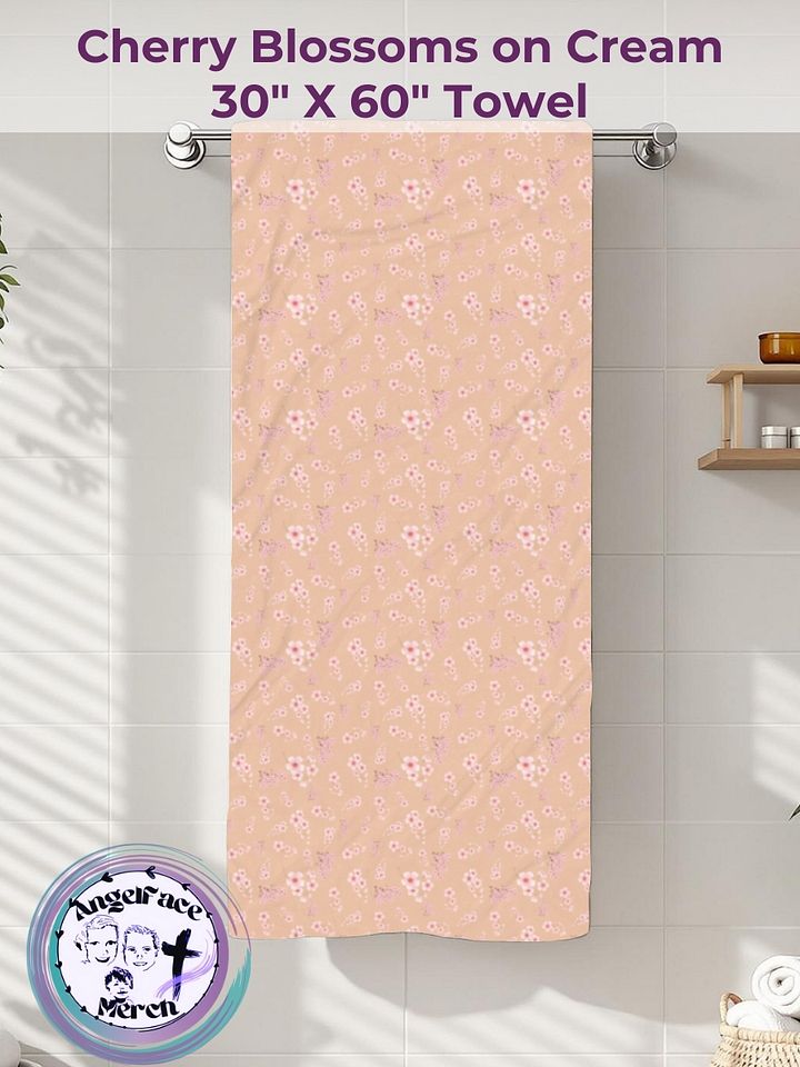Cherry Blossom Flowers Cream Towel product image (2)