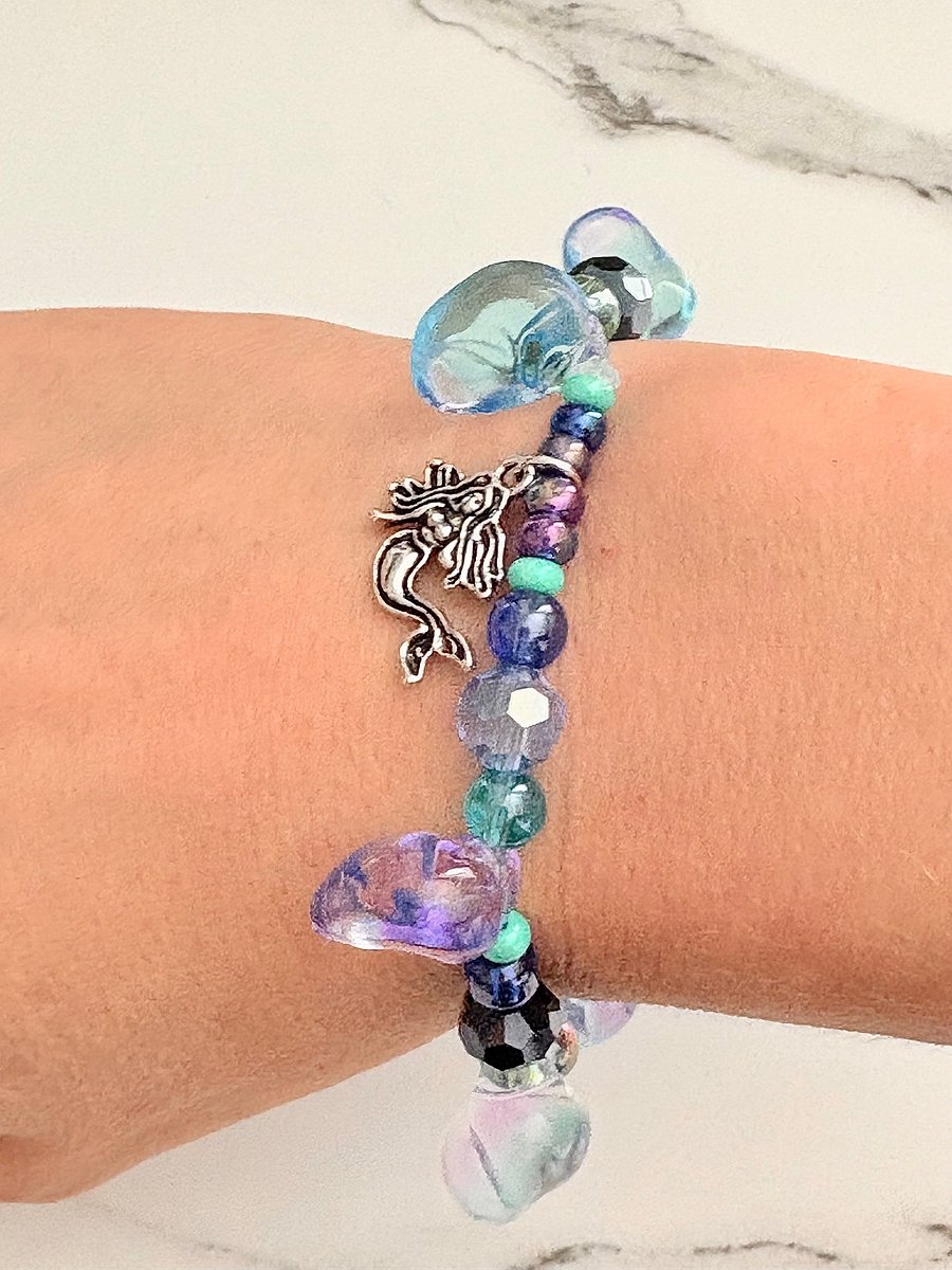 Handmade 7" Mermaid Charm Bracelet | Coastal Charm Jewelry by Monique Faella Designs™ | MFD-00063 product image (3)