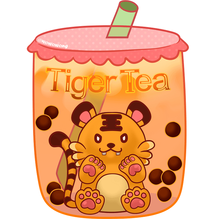 Zodiac Drinks - Tiger Milk Tea - Sticker product image (2)