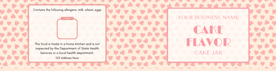 Soft Pink Valentine's Cake Jar Label Templates product image (4)