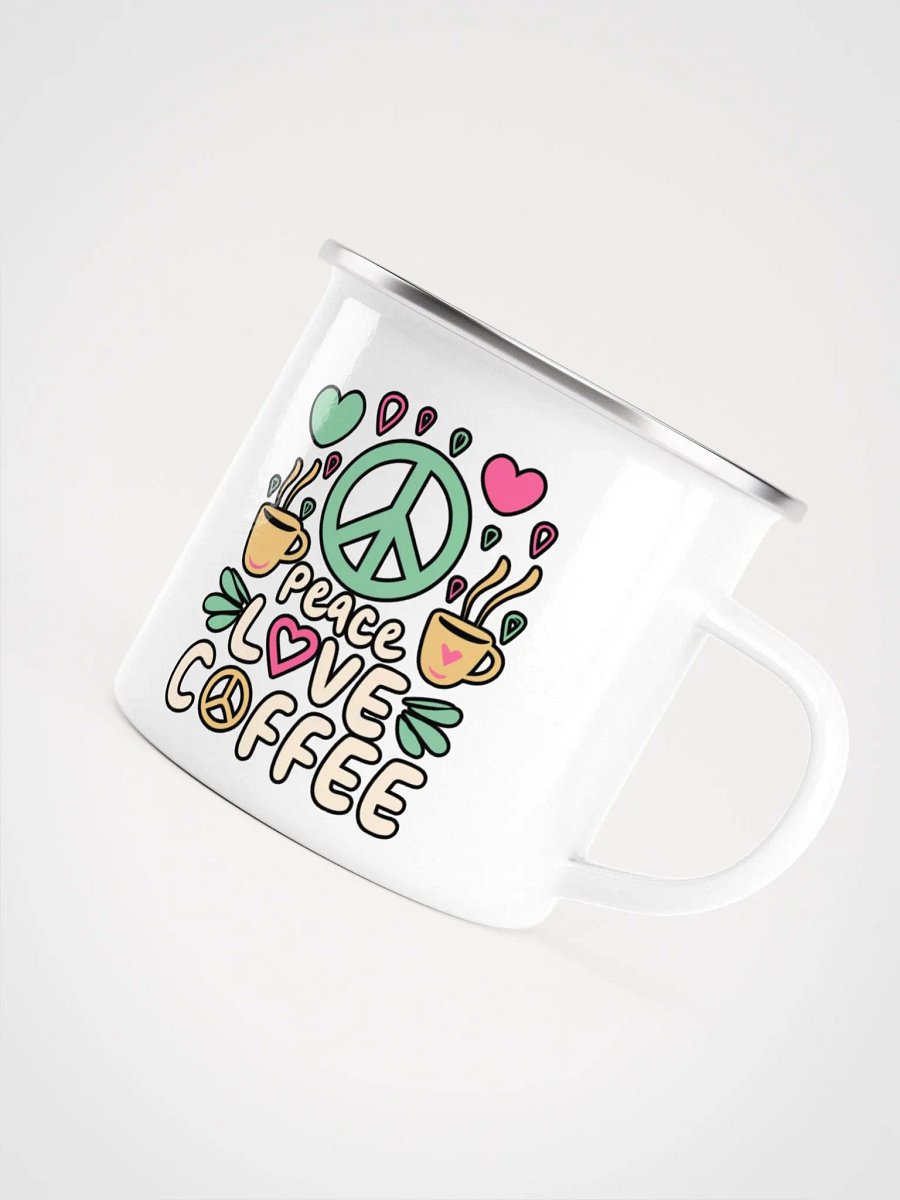 Peace Love Coffee Addict Camping Mug product image (5)