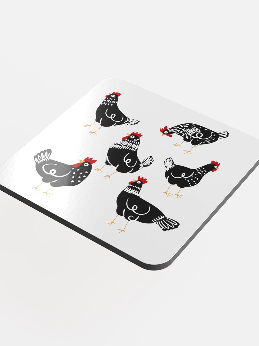 Chickens in Style Glossed Cork Coaster product image (4)