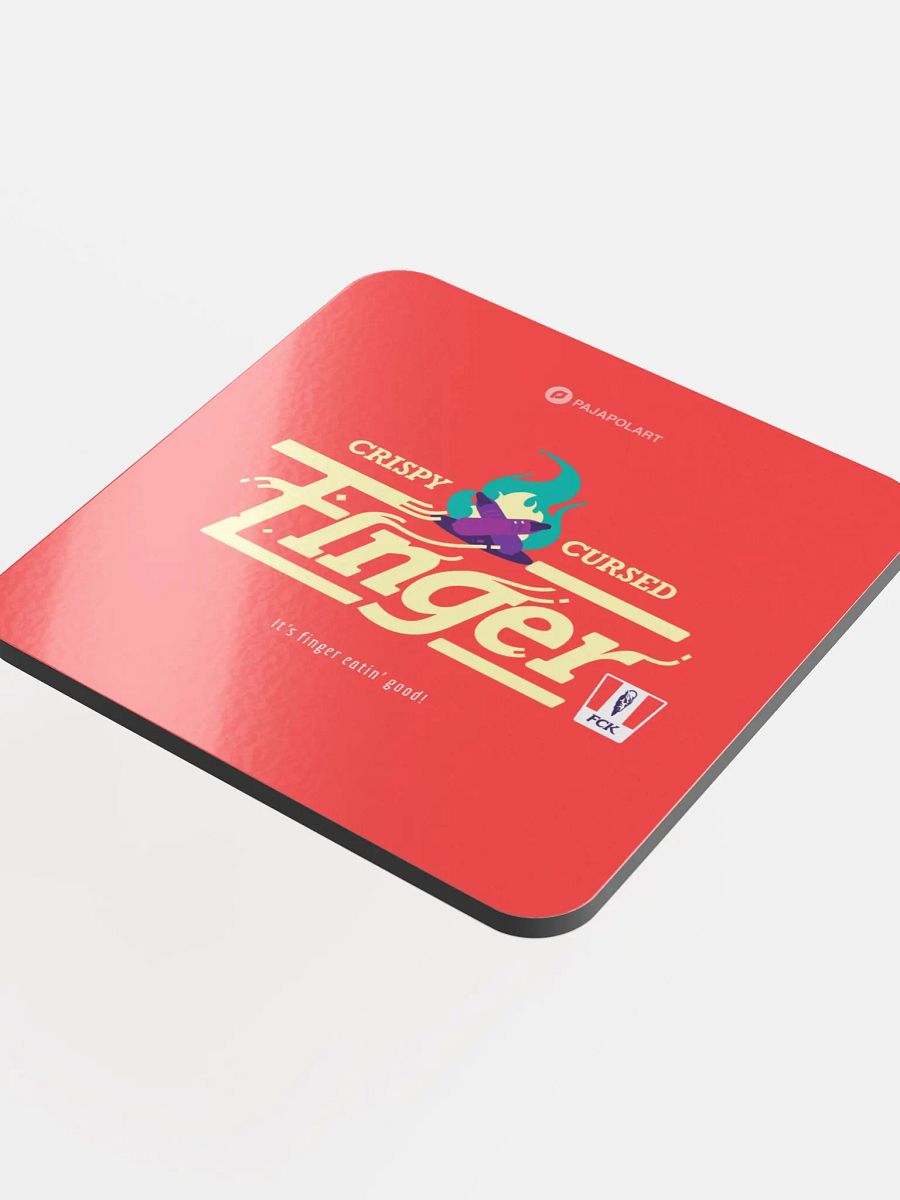 Crispy Cursed Finger - Glossed Cork Coaster product image (4)