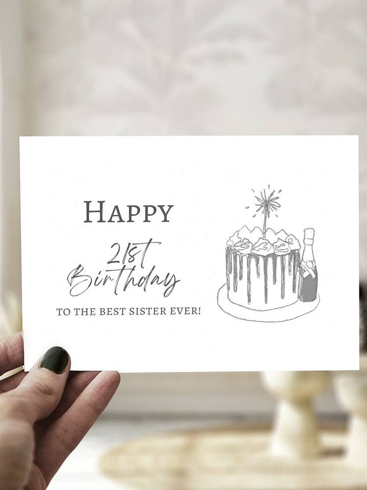 Happy 21st Birthday To The Best Sister Ever Greeting Card product image (1)