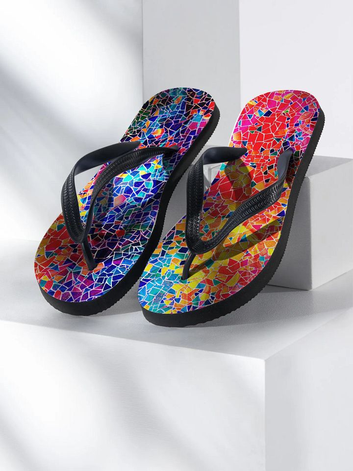Colourful mosaic effect flip Flops product image (1)