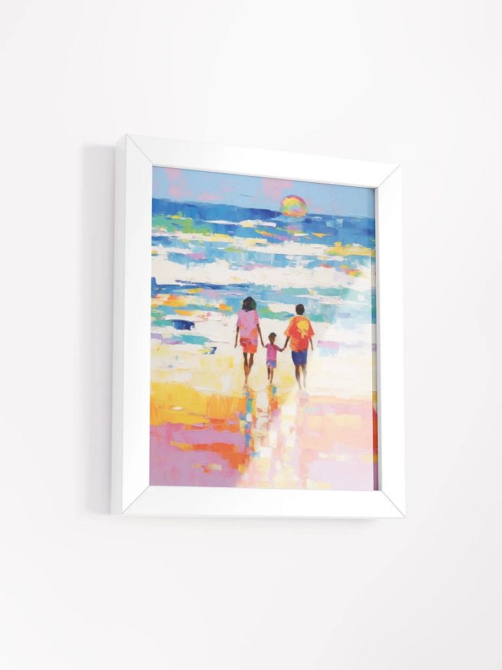 Serene Family Beach Walk Framed Poster product image (2)